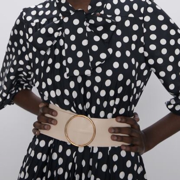 ZARA Cream HighWaisted Oversized Buckle Belt - Picture 7 of 7